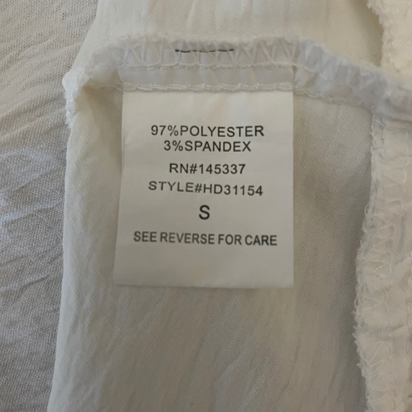 Hesperus White Smocked Waist Puff Sleeve Midi Dress HD31154 Womens Small - Picture 4 of 6